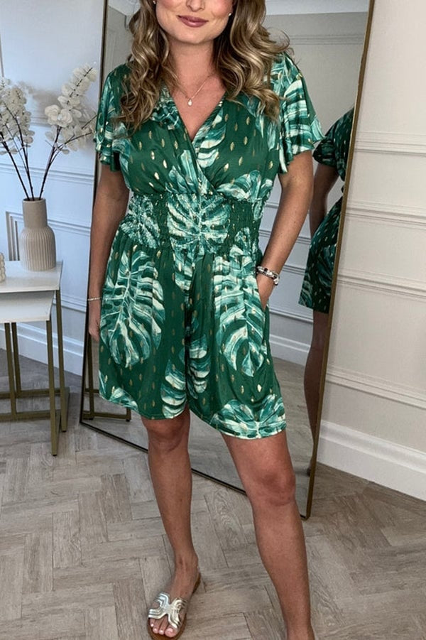 Artiselle | Joline - Leafy Print Romper