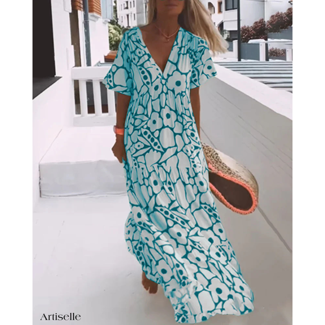 Artiselle | Piper - Breezy Printed Dress with V-Neckline