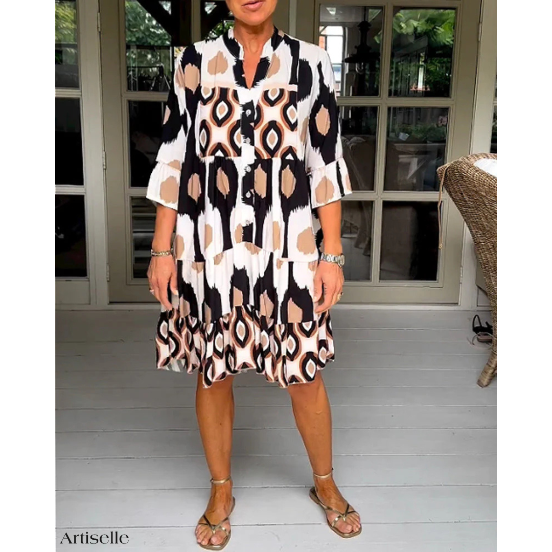 Artiselle | Millie - Stylish Printed Dress with Three-Quarter Sleeves