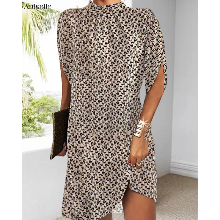 Artiselle | Tahlia - Knee-Length Dress with Half Sleeves Print