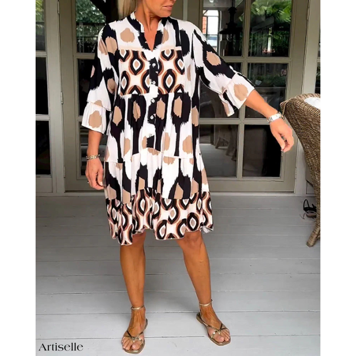 Artiselle | Millie - Stylish Printed Dress with Three-Quarter Sleeves