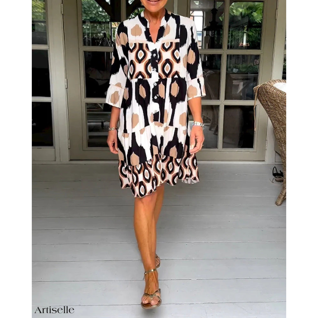 Artiselle | Millie - Stylish Printed Dress with Three-Quarter Sleeves